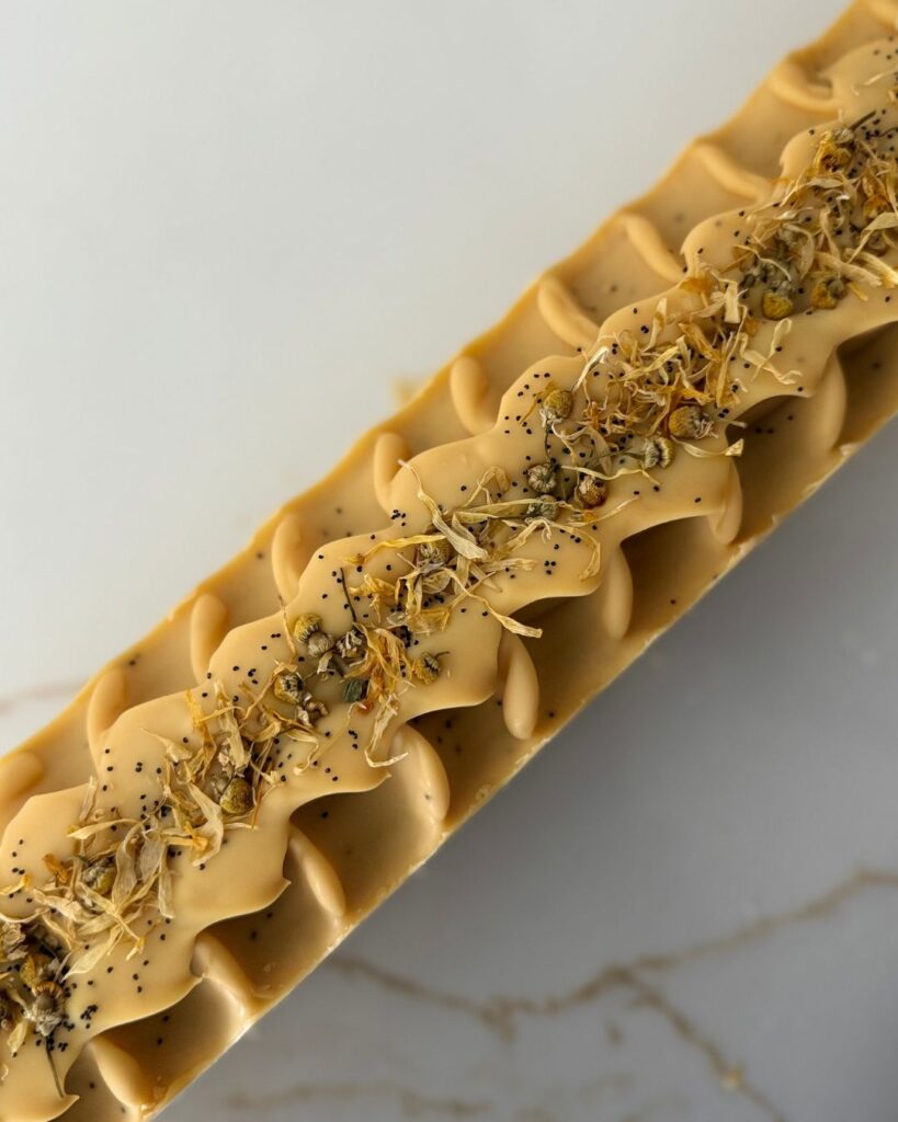 Out of all the handmade soaps you have created, what is your personal favorite? My personal favorite is definitely my Turmeric Citrus Soap. I’ve always loved fresh citrus scents and this one is not only refreshing but also packed with skin-loving ingredients like turmeric, which is known for its anti-inflammatory properties. I also have a soft spot for my Honey Oat Delight Soap. It’s made with simple & gentle ingredients that are perfect for sensitive skin. It reminds me that sometimes, less is more.